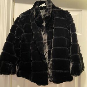 Black faux fur jacket